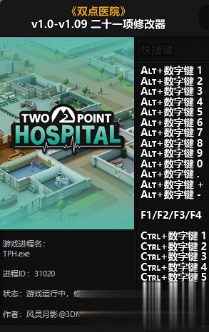 双点医院风灵月影修改器游戏截图1
